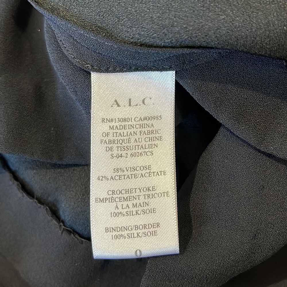 NWT A.L.C. Night Out Crochet Yoke black Dress size 0 cocktail night out - Picture 13 of 13